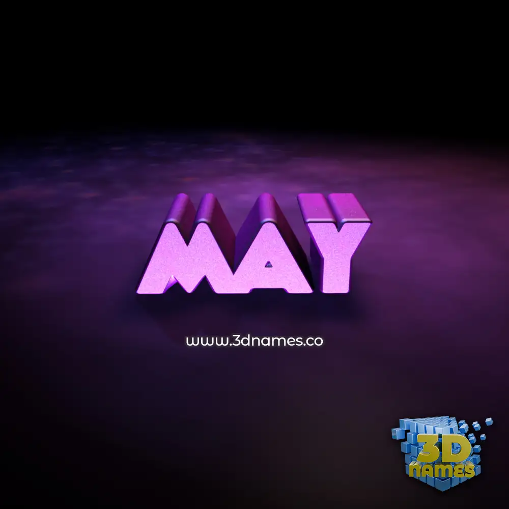 may in Big Purple style - 3D name wallpaper
