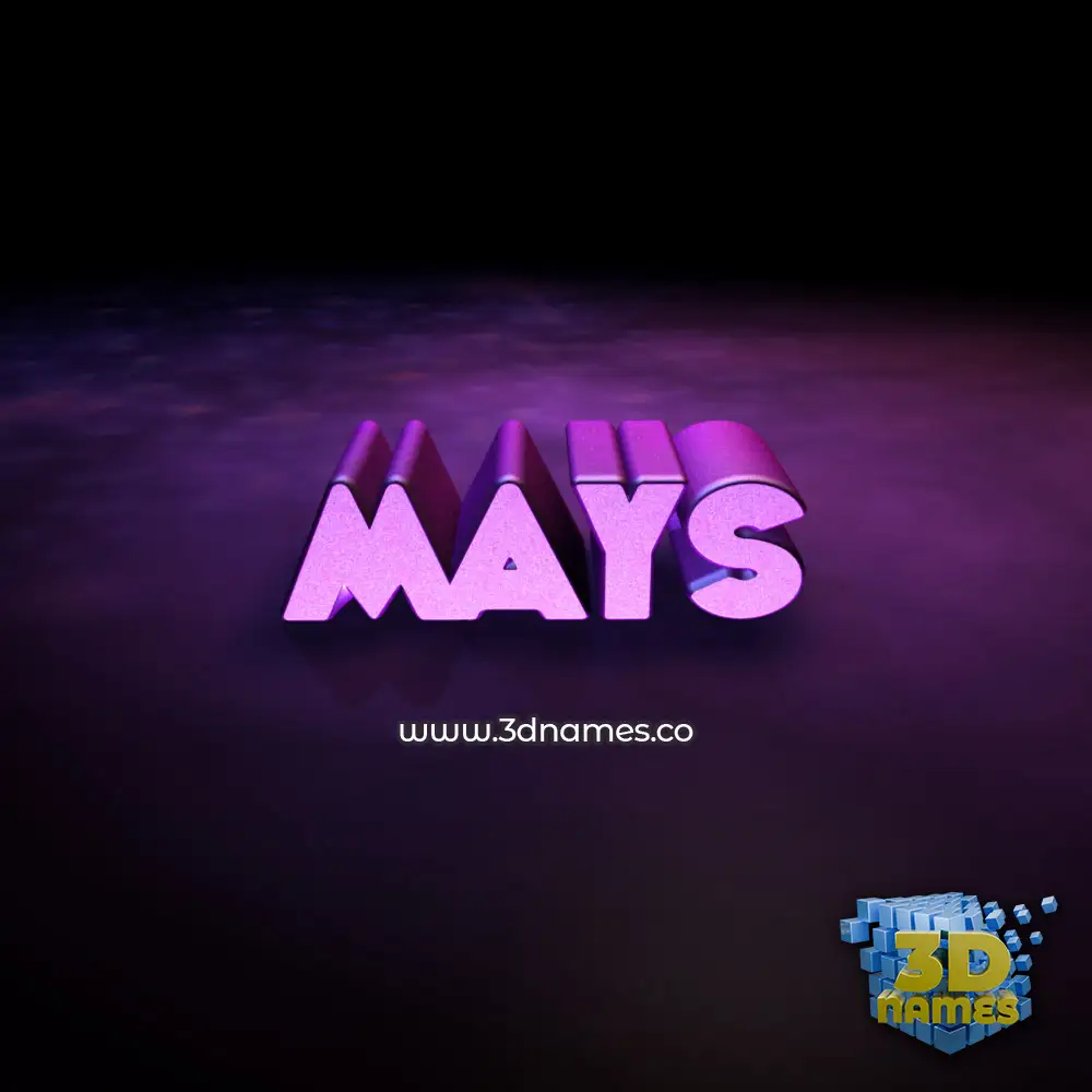 mays in Big Purple style - 3D name wallpaper