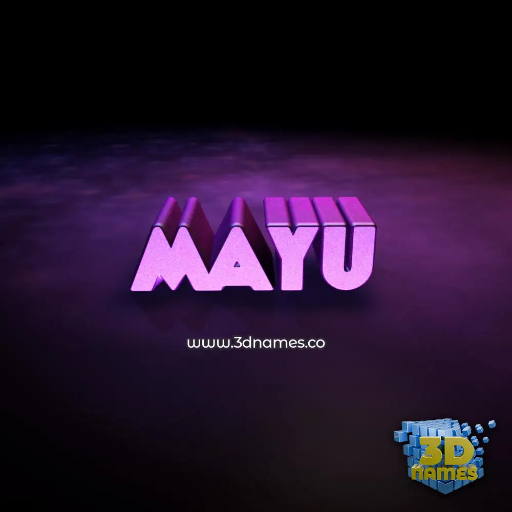 mayu in Big Purple style - 3D name wallpaper