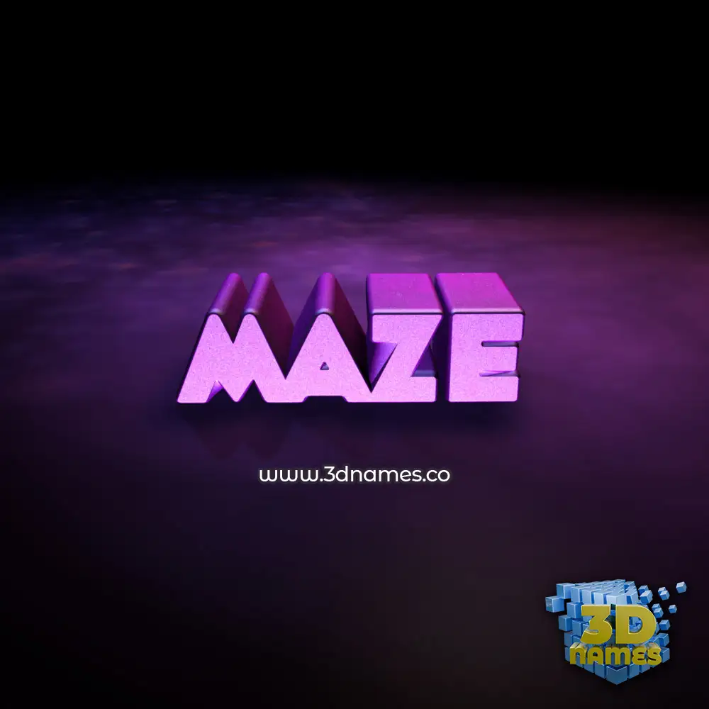 maze in Big Purple style - 3D name wallpaper