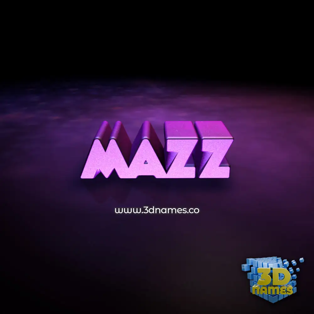 mazz in Big Purple style - 3D name wallpaper
