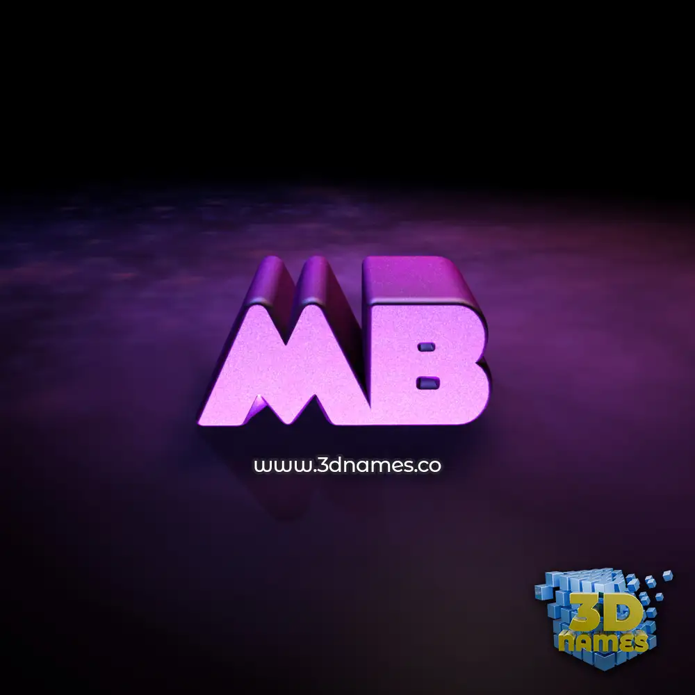 mb in Big Purple style - 3D name wallpaper