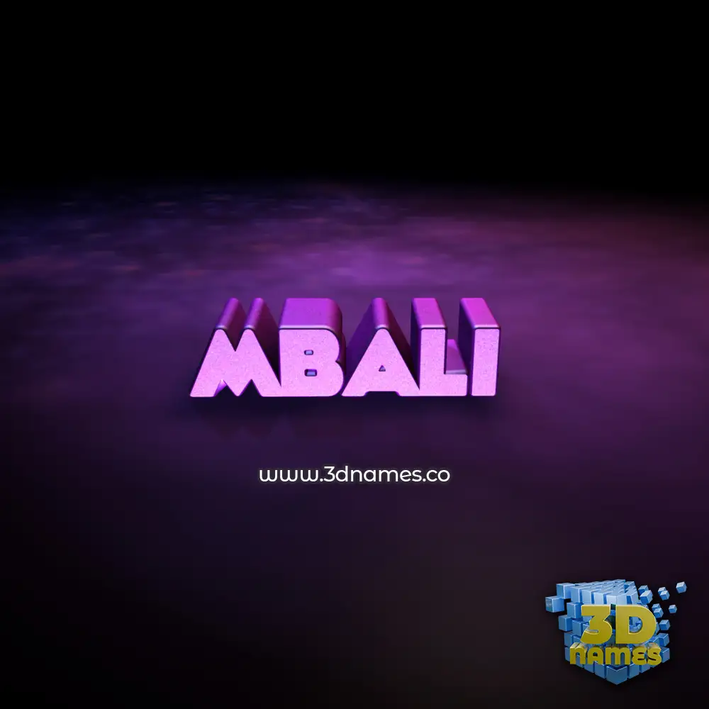 mbali in Big Purple style - 3D name wallpaper