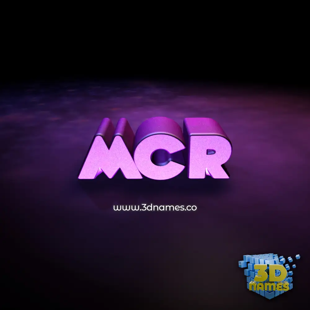 mcr in Big Purple style - 3D name wallpaper