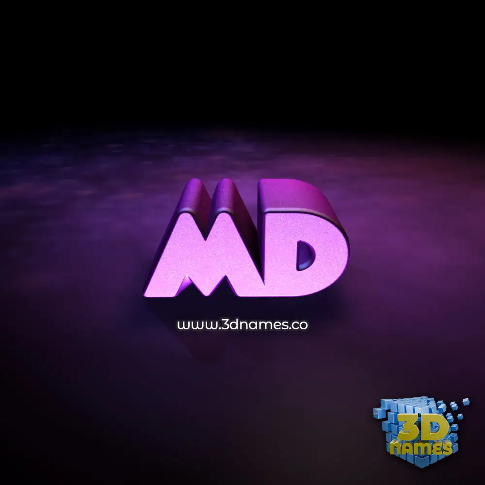 md in Big Purple style - 3D name wallpaper