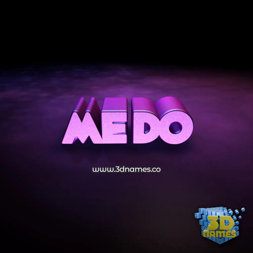 medo in Big Purple style - 3D name wallpaper