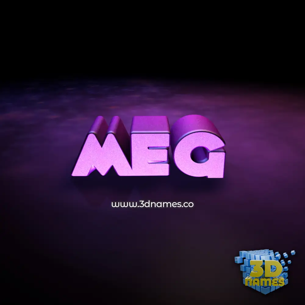 meg in Big Purple style - 3D name wallpaper