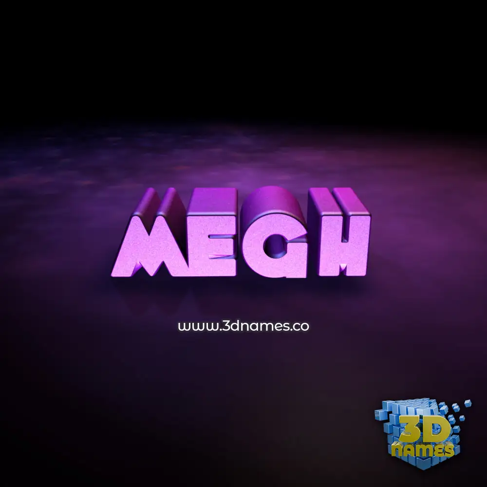 megh in Big Purple style - 3D name wallpaper