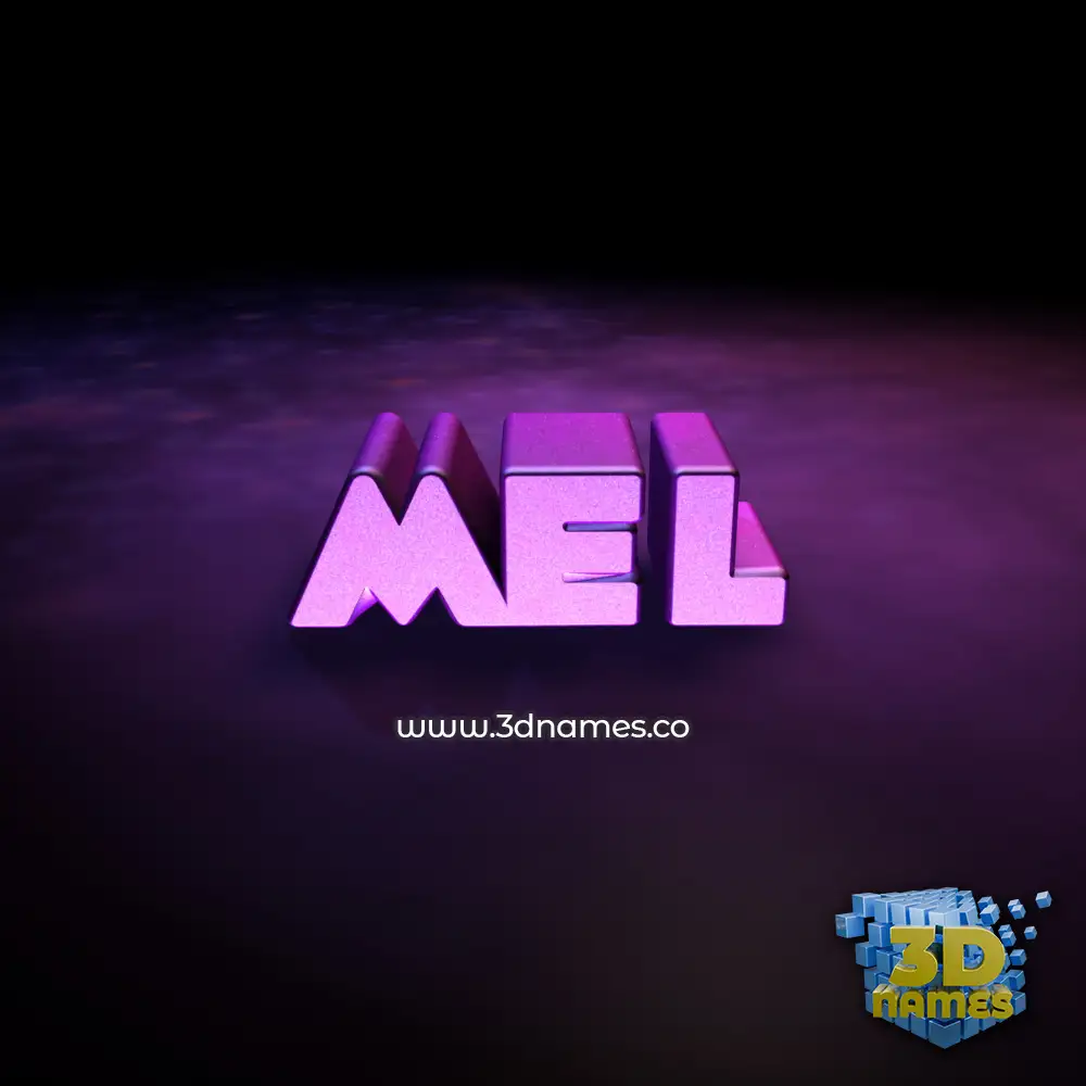 mel in Big Purple style - 3D name wallpaper