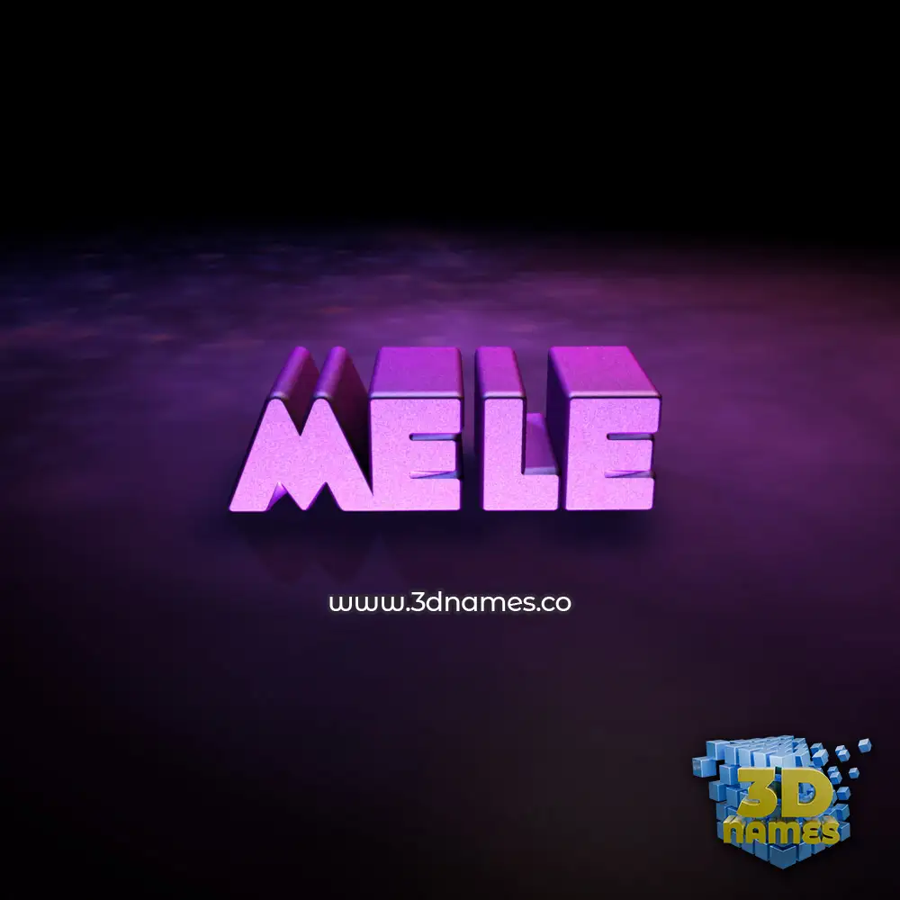 mele in Big Purple style - 3D name wallpaper