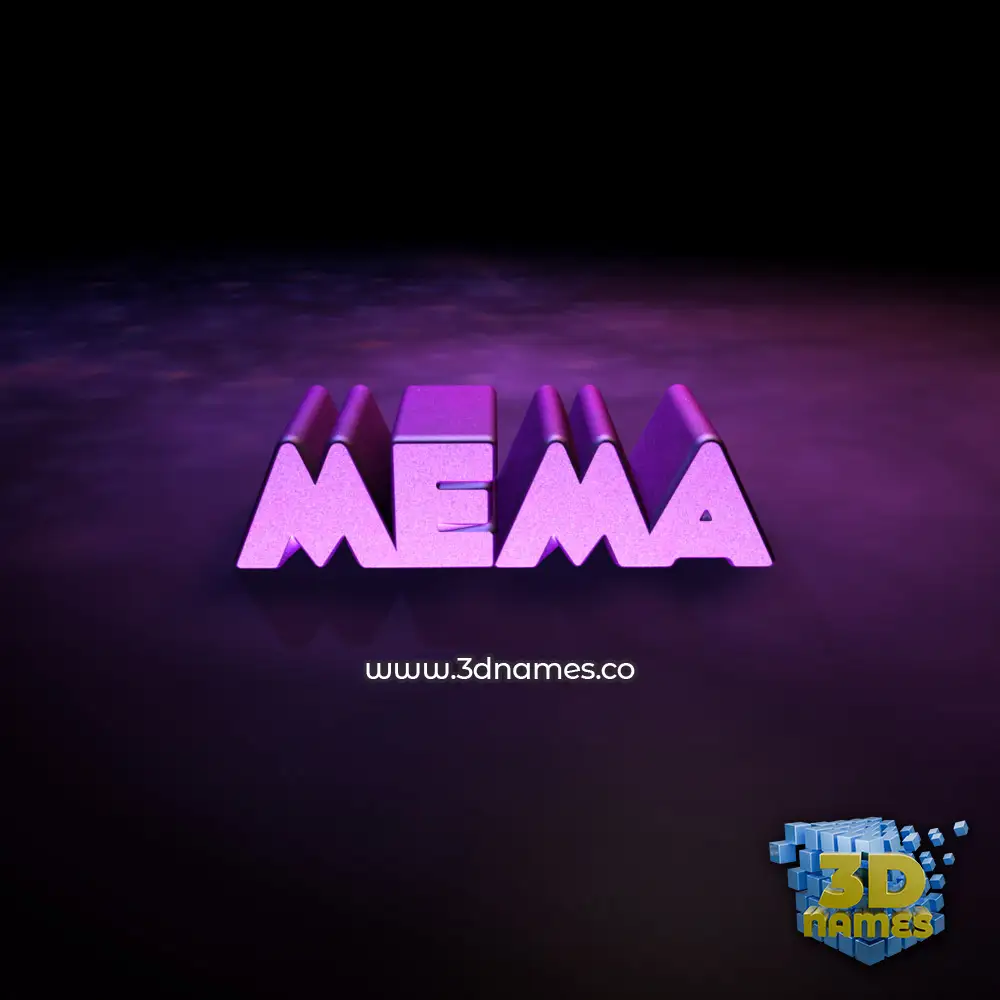 mema in Big Purple style - 3D name wallpaper