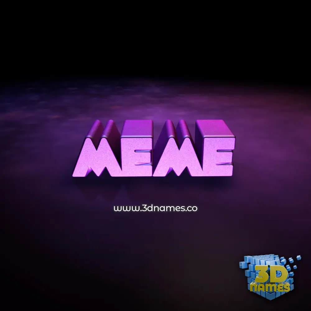 meme in Big Purple style - 3D name wallpaper