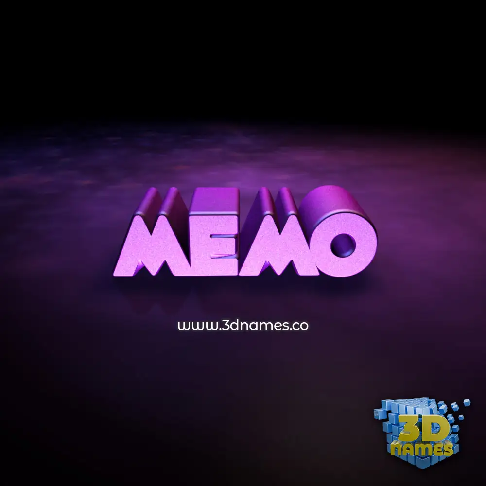 memo in Big Purple style - 3D name wallpaper