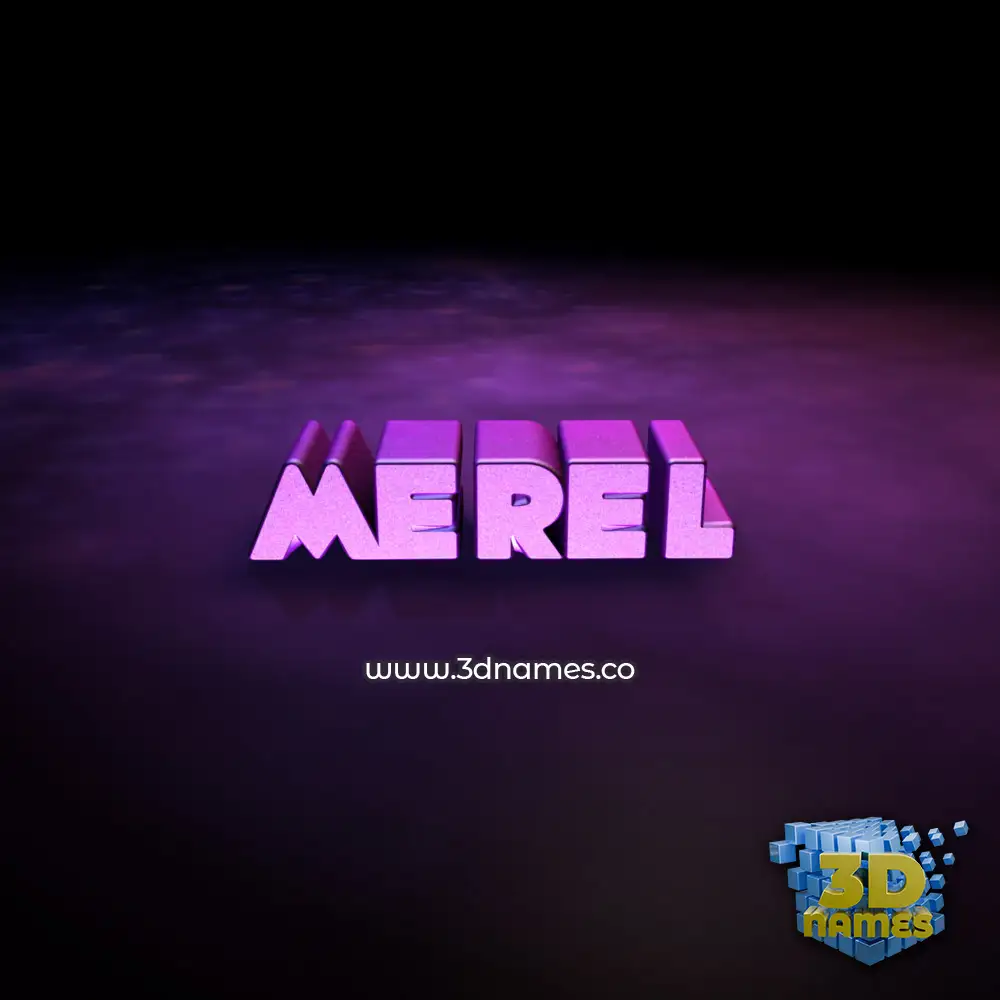 merel in Big Purple style - 3D name wallpaper