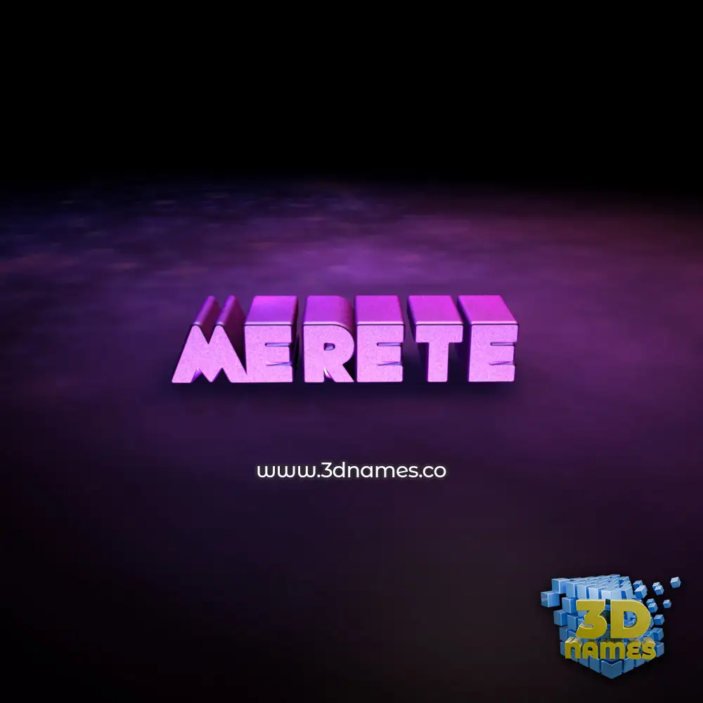 merete in Big Purple style - 3D name wallpaper