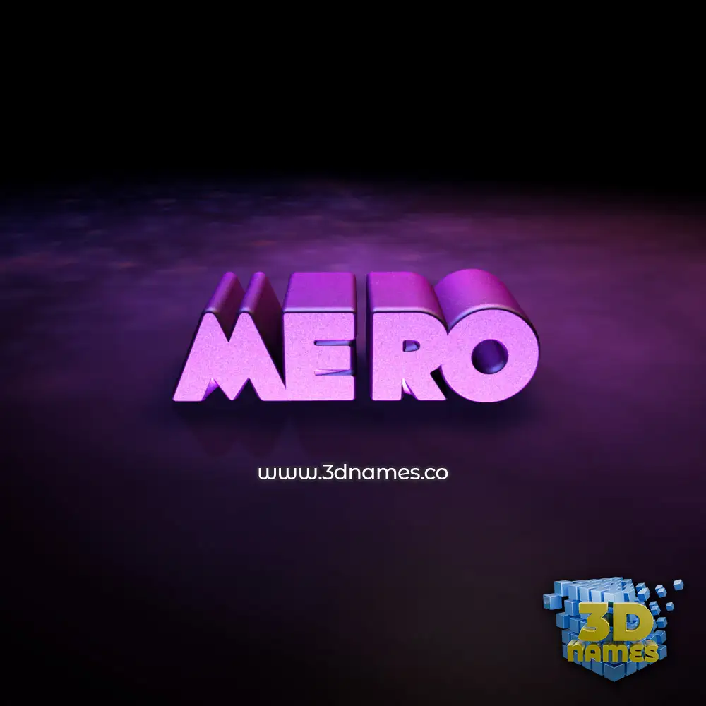 mero in Big Purple style - 3D name wallpaper