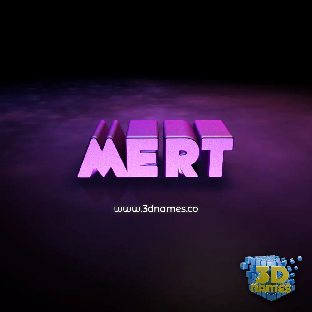 mert in Big Purple style - 3D name wallpaper
