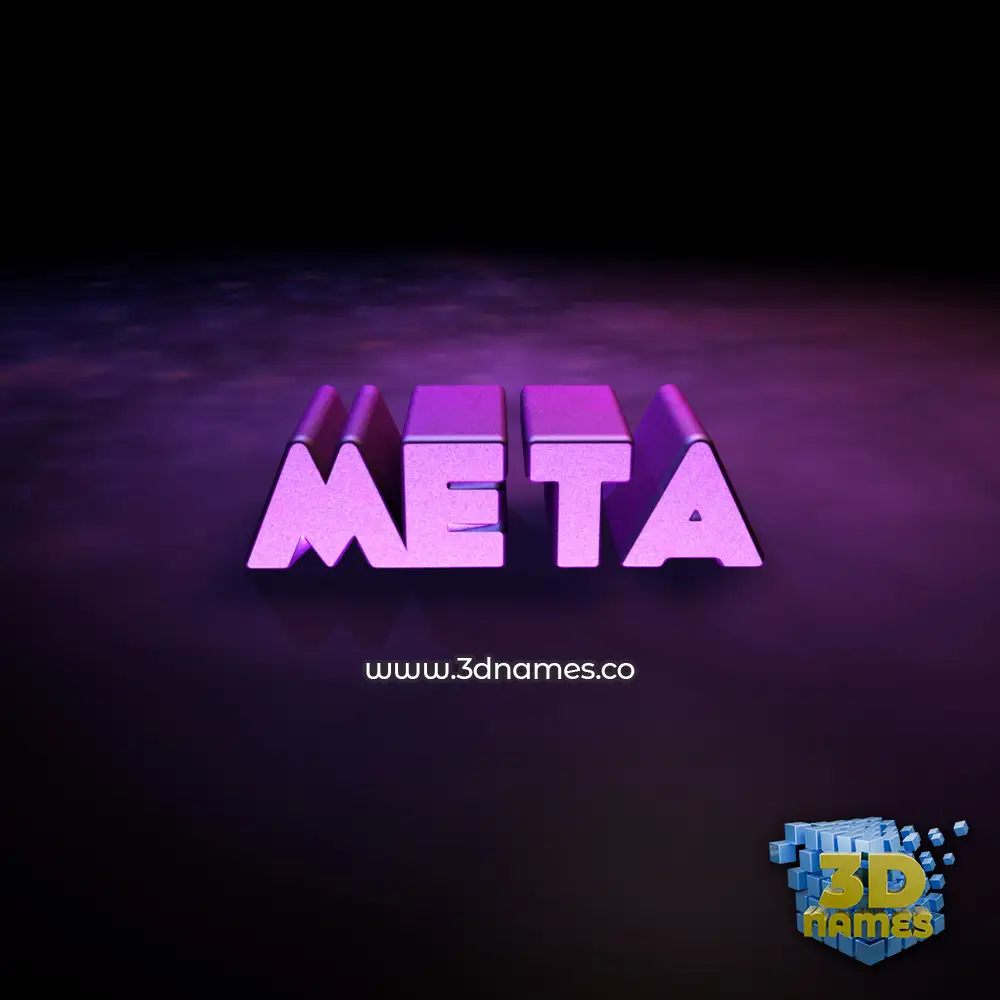 meta in Big Purple style - 3D name wallpaper