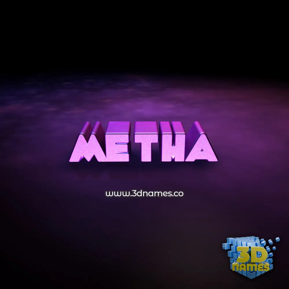 metha in Big Purple style - 3D name wallpaper