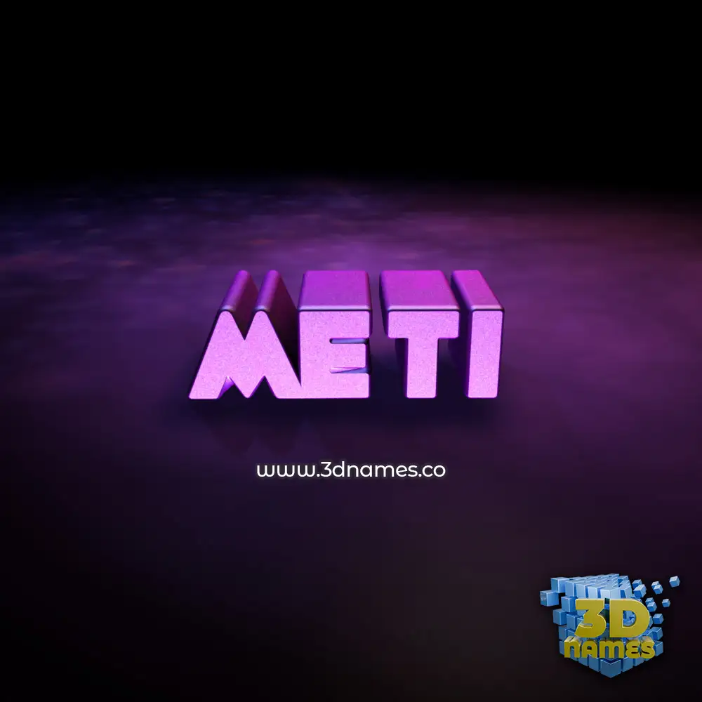 meti in Big Purple style - 3D name wallpaper