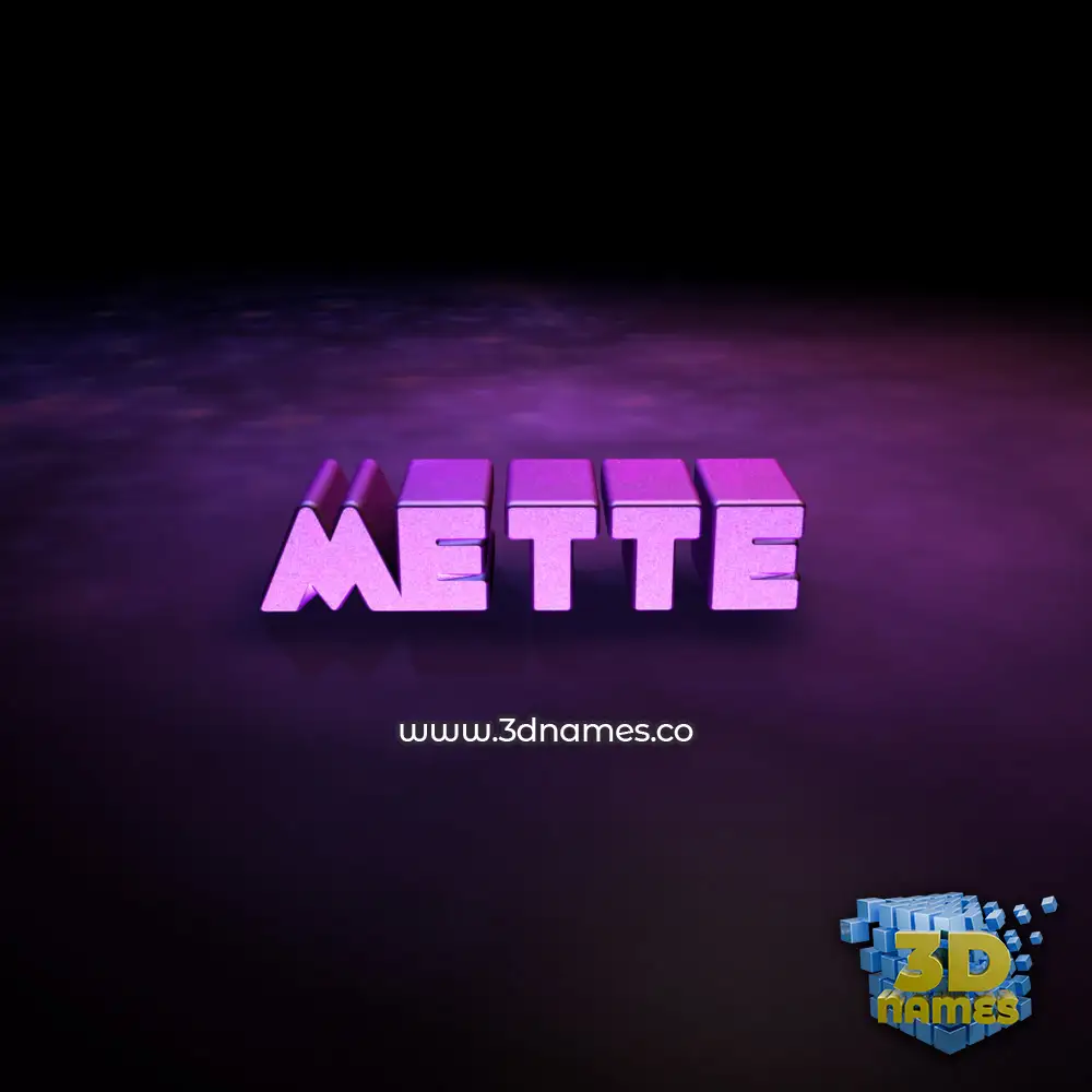 mette in Big Purple style - 3D name wallpaper