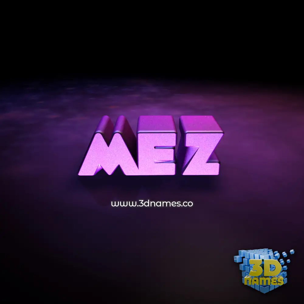 mez in Big Purple style - 3D name wallpaper