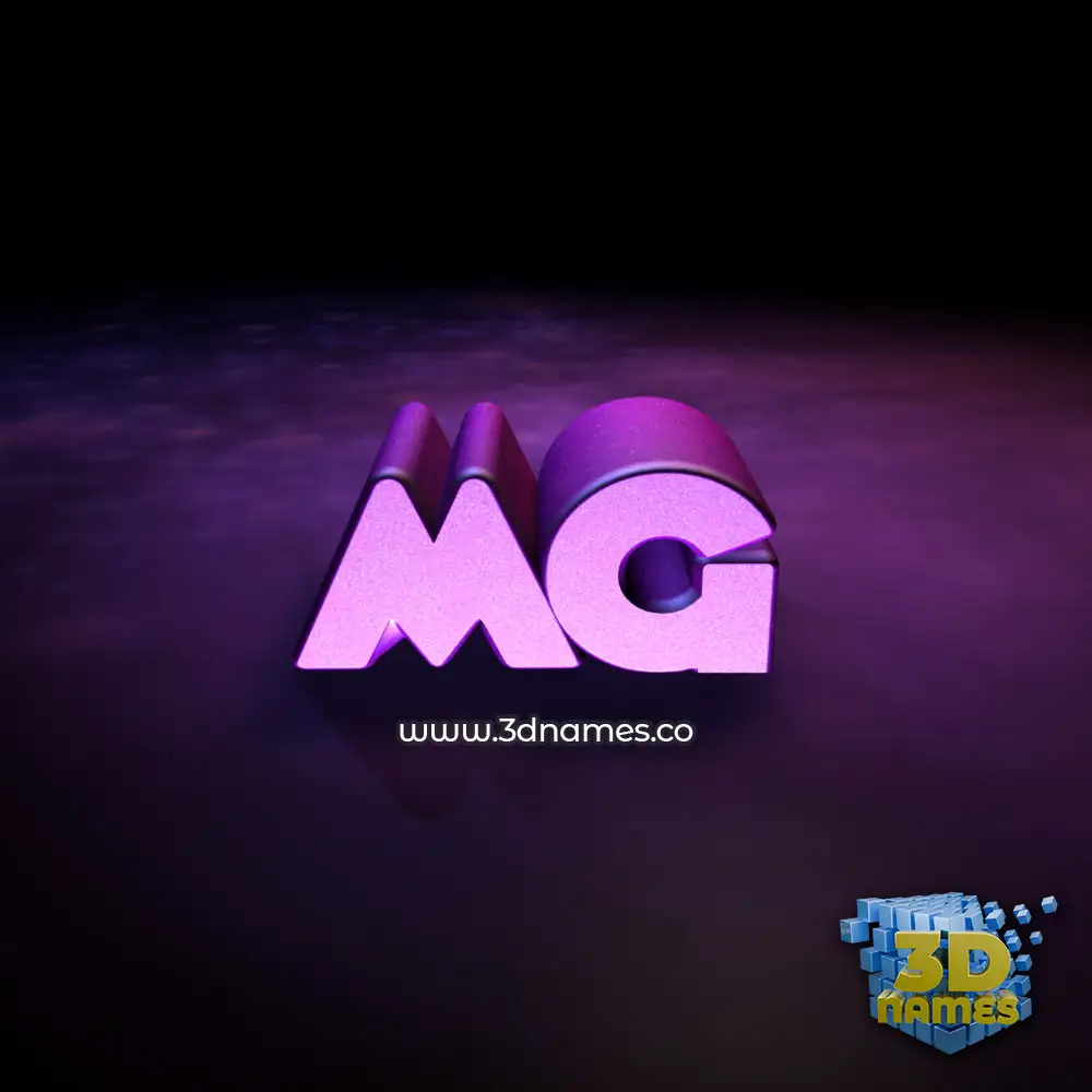 mg in Big Purple style - 3D name wallpaper