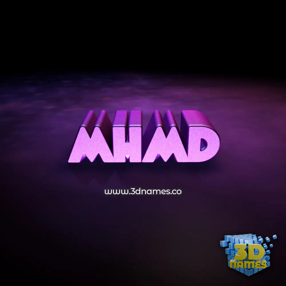 mhmd in Big Purple style - 3D name wallpaper