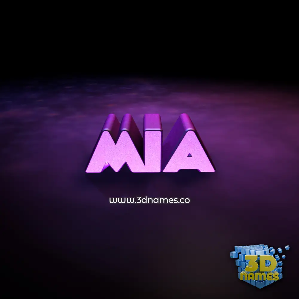 mia in Big Purple style - 3D name wallpaper