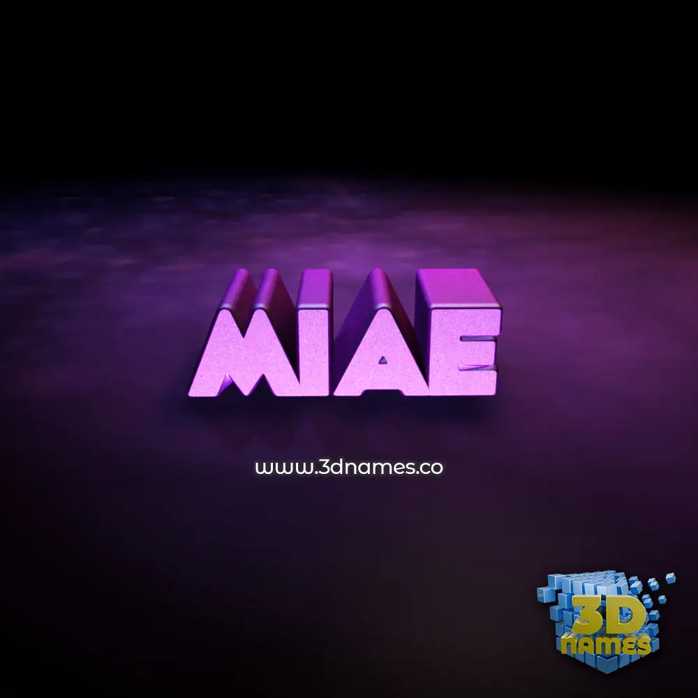 miae in Big Purple style - 3D name wallpaper