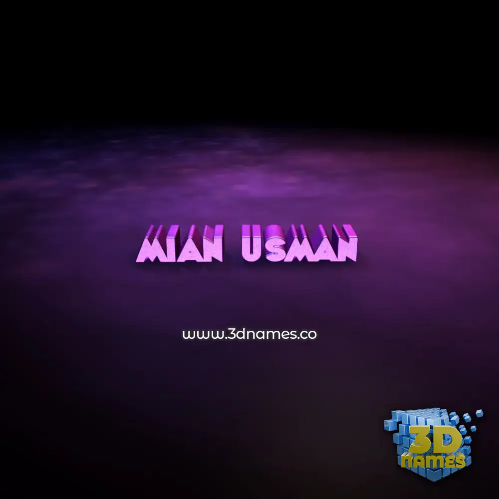 mian usman in Big Purple style - 3D name wallpaper