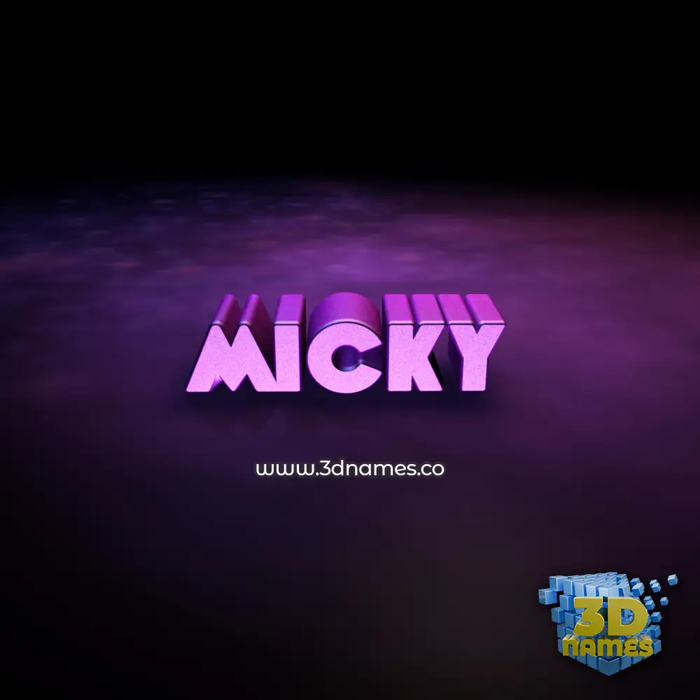 micky in Big Purple style - 3D name wallpaper