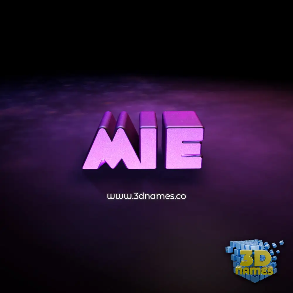 mie in Big Purple style - 3D name wallpaper