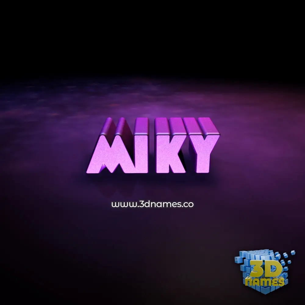 miky in Big Purple style - 3D name wallpaper