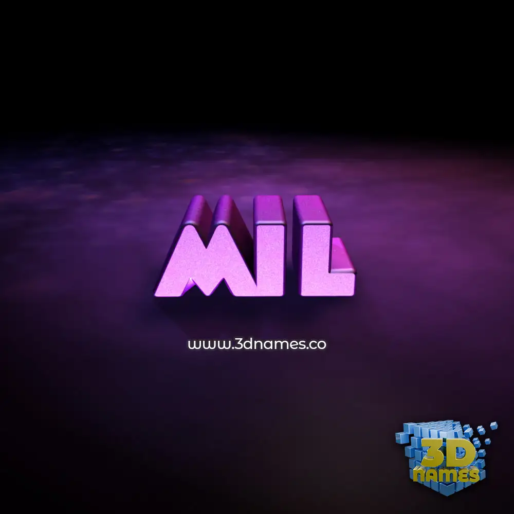 mil in Big Purple style - 3D name wallpaper