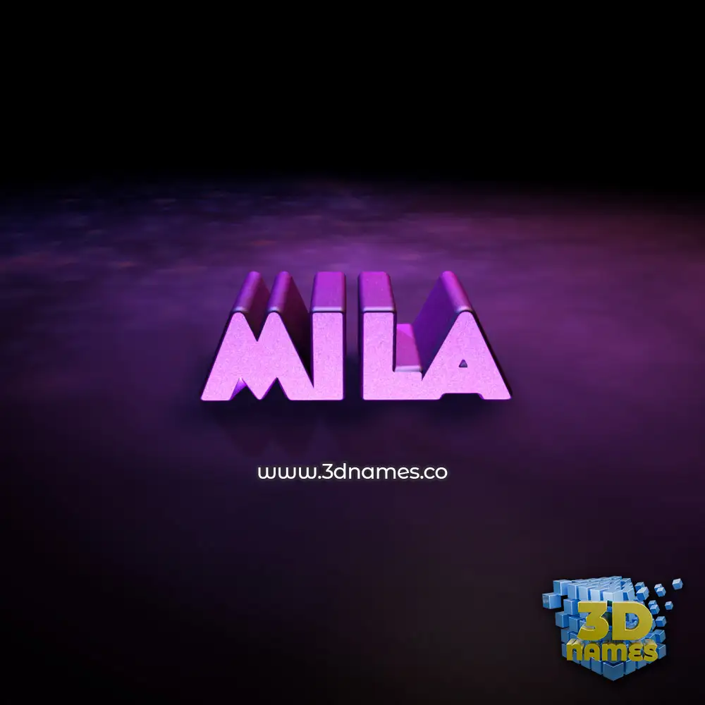 mila in Big Purple style - 3D name wallpaper