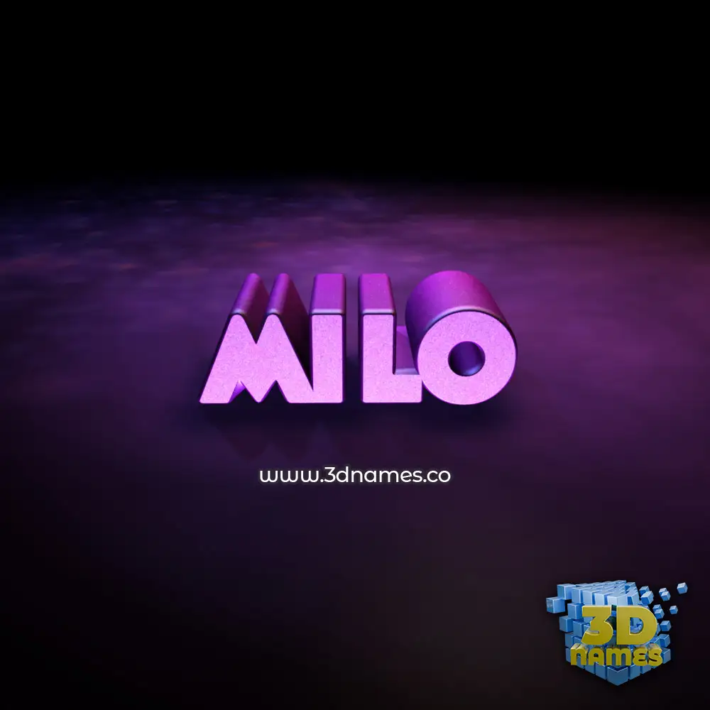 milo in Big Purple style - 3D name wallpaper