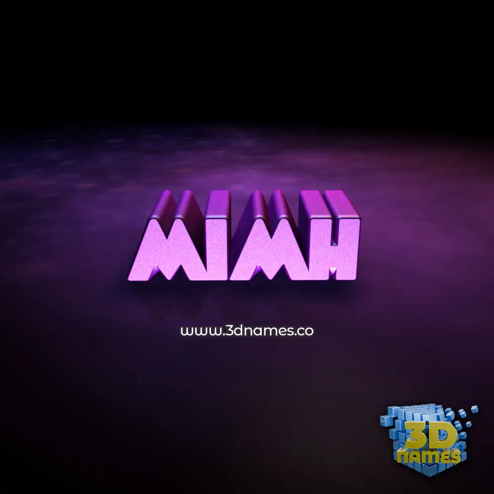 mimh in Big Purple style - 3D name wallpaper