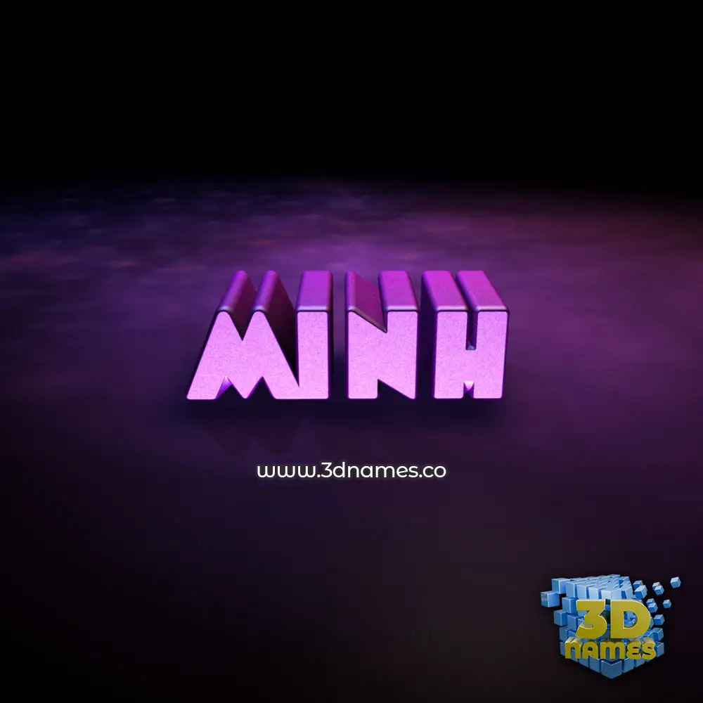 minh in Big Purple style - 3D name wallpaper