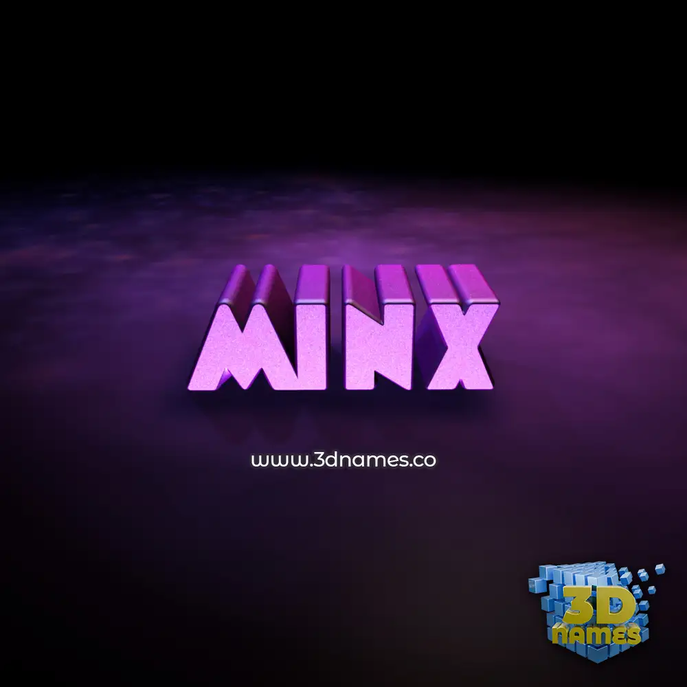 minx in Big Purple style - 3D name wallpaper