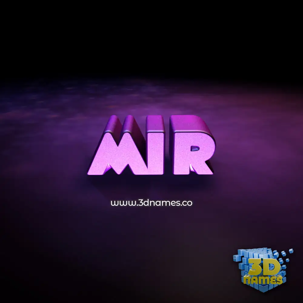 mir in Big Purple style - 3D name wallpaper