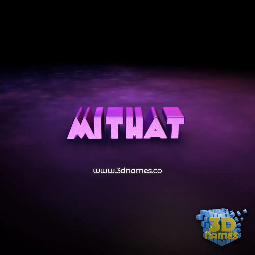 mithat in Big Purple style - 3D name wallpaper