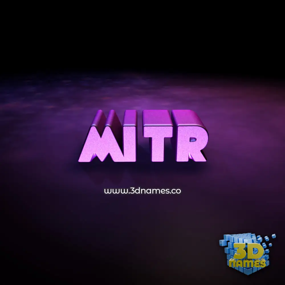 mitr in Big Purple style - 3D name wallpaper