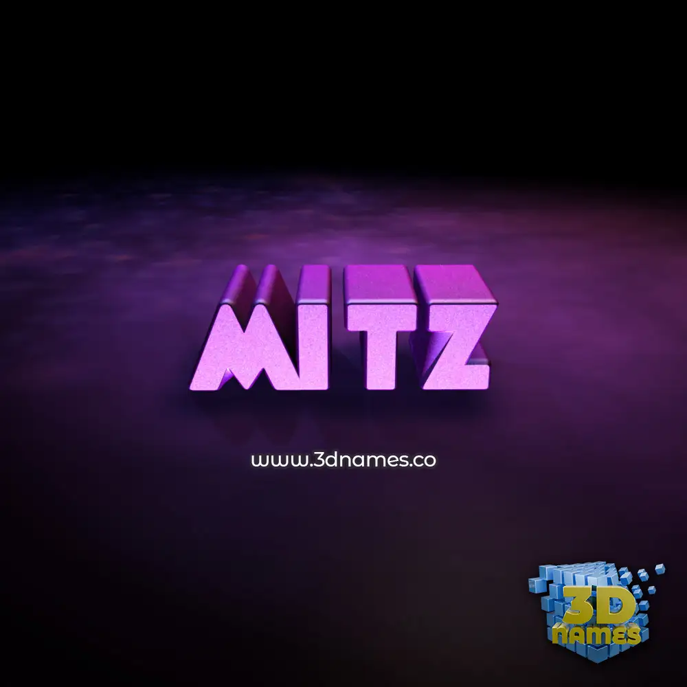 mitz in Big Purple style - 3D name wallpaper