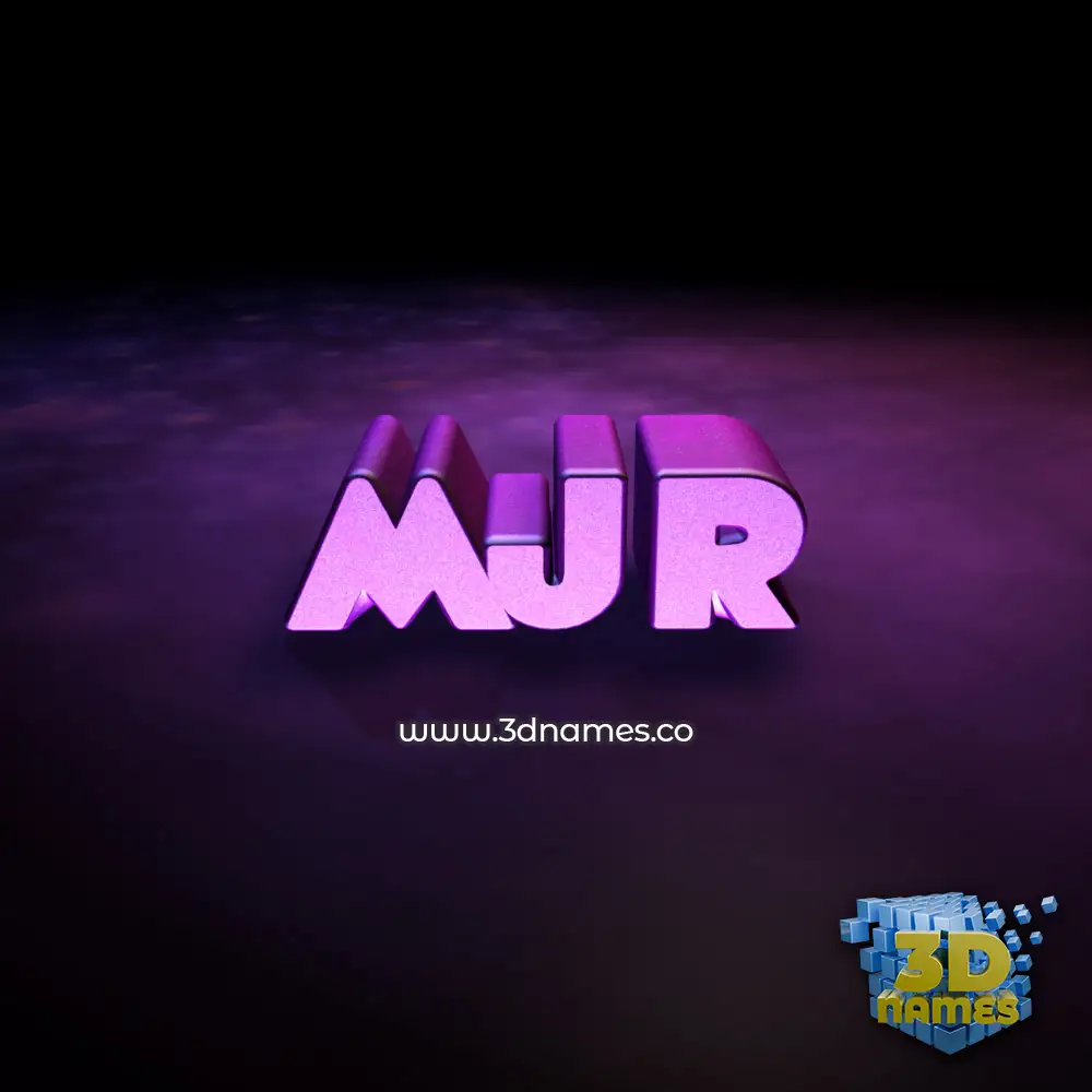 mjr in Big Purple style - 3D name wallpaper