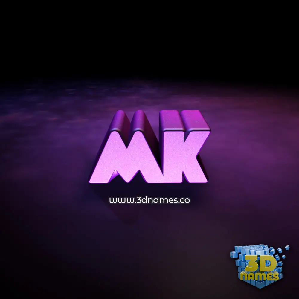 mk in Big Purple style - 3D name wallpaper