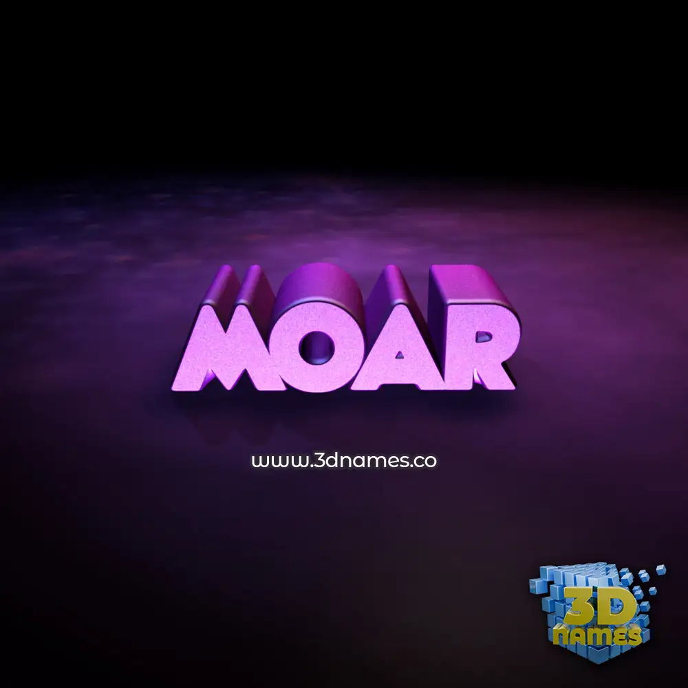 moar in Big Purple style - 3D name wallpaper