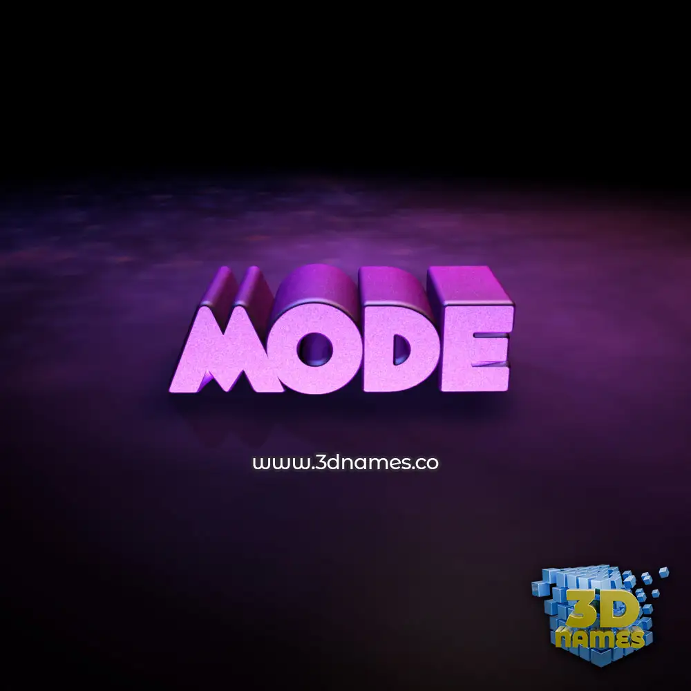 mode in Big Purple style - 3D name wallpaper