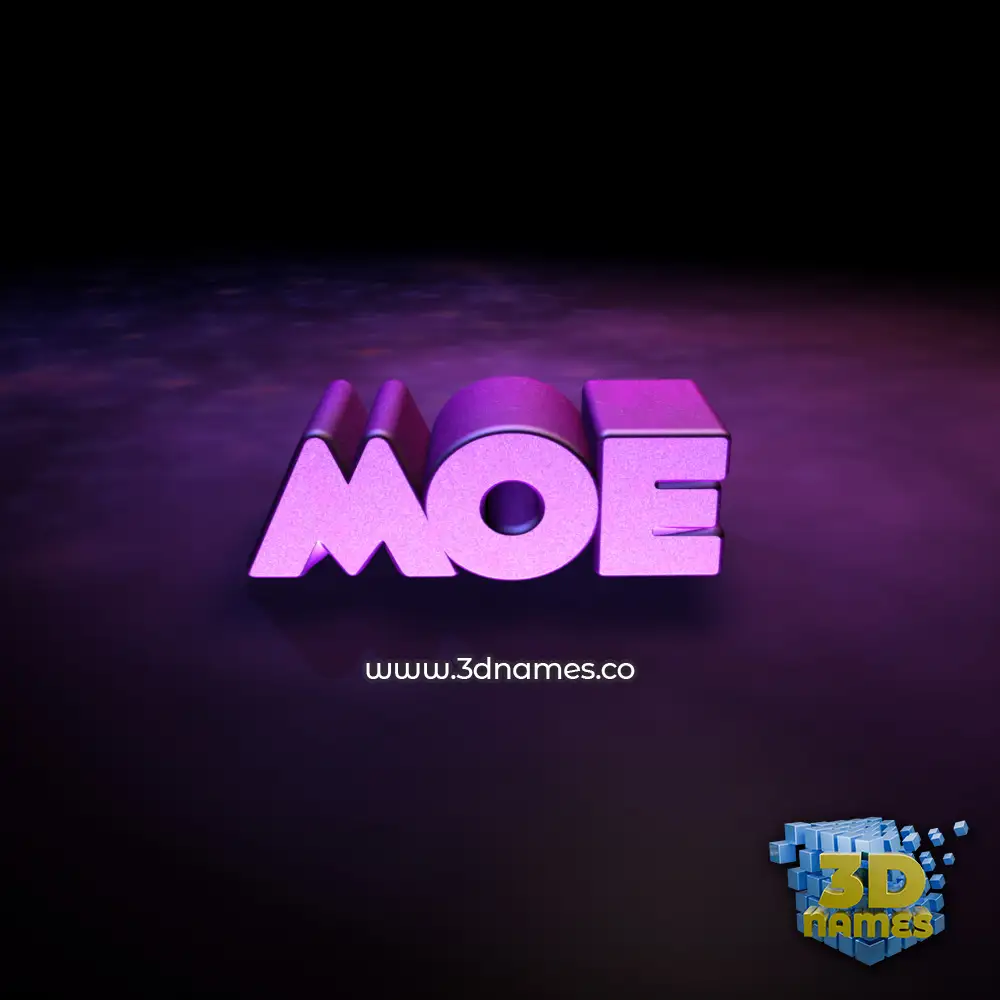 moe in Big Purple style - 3D name wallpaper