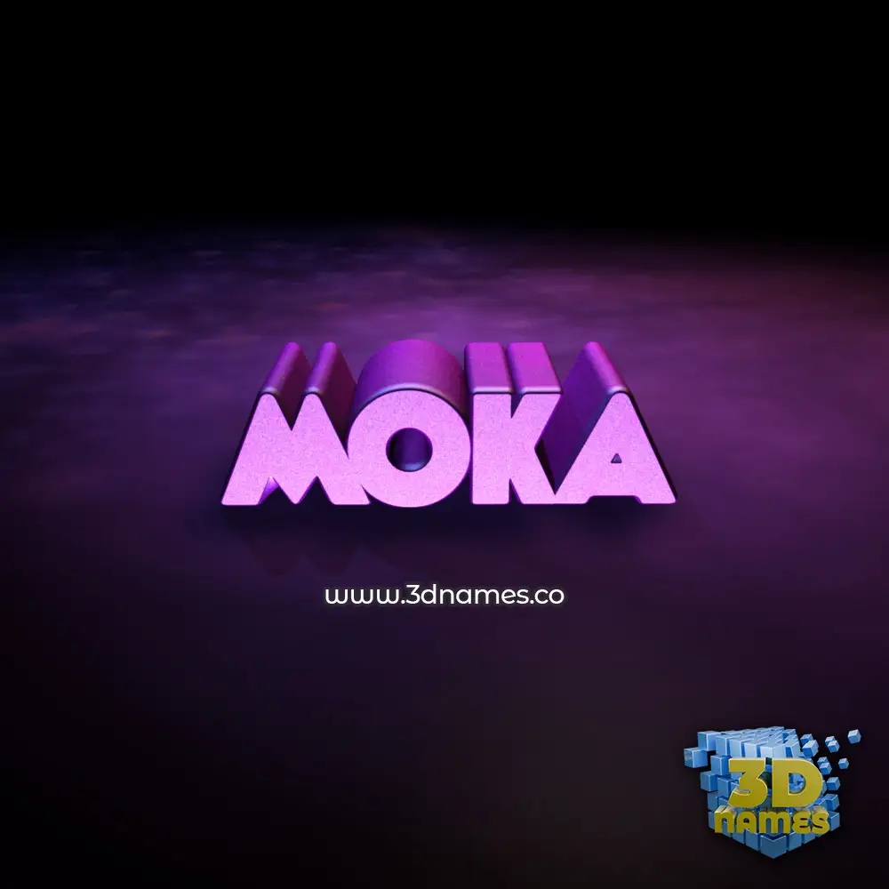 moka in Big Purple style - 3D name wallpaper